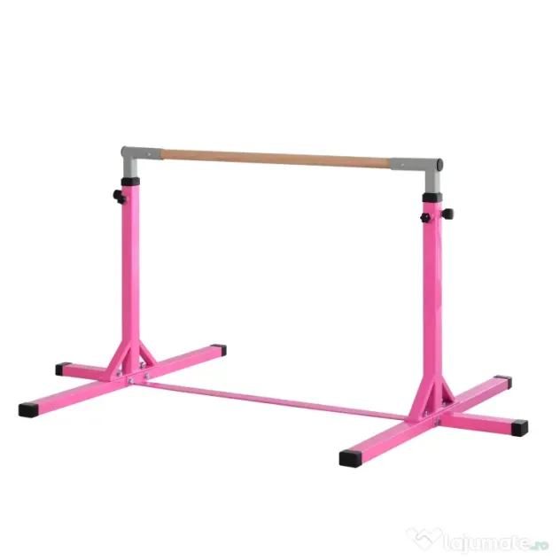Homcom Bara Gimnastica/Balet – 95–145 cm, Reglabila, Roz pentru Copii