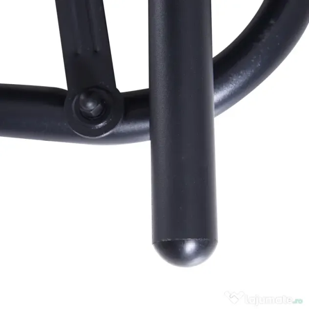 Outsunny Banca Tip Leagan 2 Locuri din Metal, Negru, 123x70x87 cm