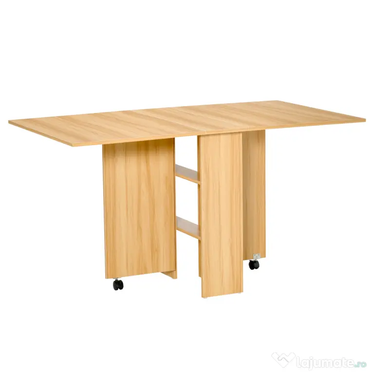 Homcom Masa Pliabila Lemn Natural 140 × 80 cm
