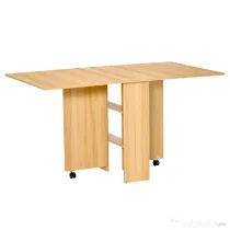 Homcom Masa Pliabila Lemn Natural 140 × 80 cm