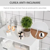 Kleankin Mobila Baie Multifunctionala, Dulap, Etajera, 2 Sertare, Alb 