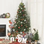 HOMCOM 210cm Brad de Craciun, Pin artificial cu ramuri 934 baza pliabila si detasabila