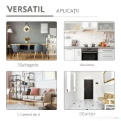 HOMCOM Dulap de Bucătărie Rustic cu 2 Sertare, Rafturi Deschise și Suport pentru Sticle, din Lemn și Metal, 80x39x86 cm 