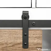 HOMCOM Dulap de Bucătărie Rustic cu 2 Sertare, Rafturi Deschise și Suport pentru Sticle, din Lemn și Metal, 80x39x86 cm 