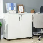 Homcom Mobilier Birou – Dulap Multifunctional Lemn cu incuietoare