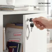 Homcom Mobilier Birou – Dulap Multifunctional Lemn cu incuietoare