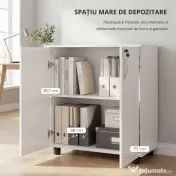 Homcom Mobilier Birou – Dulap Multifunctional Lemn cu incuietoare