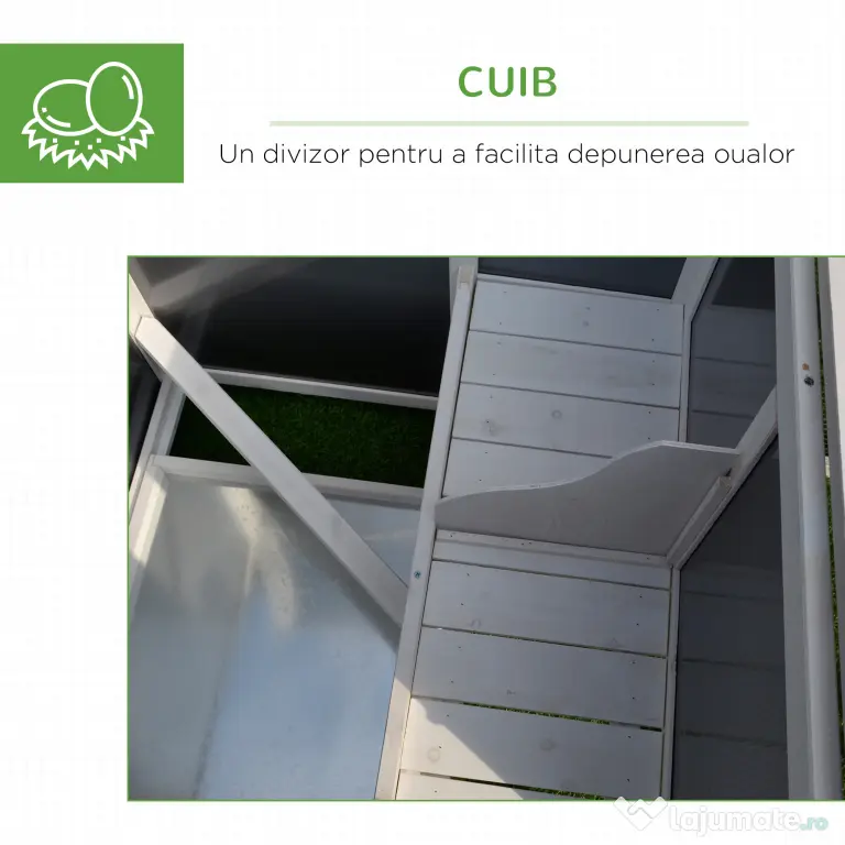 PawHut cotet de exterior, acoperis impermeabil 160x75x80cm
