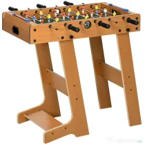 HOMCOM Fotbal- Biliard pliabil compact din lemn cu 18 jucatori, 69x37x70cm
