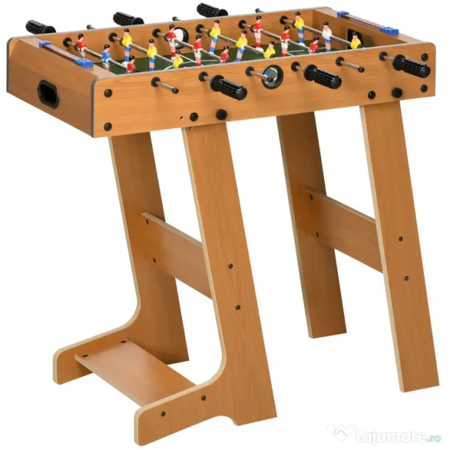 HOMCOM Fotbal- Biliard pliabil compact din lemn cu 18 jucatori, 69x37x70cm