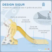 AIYAPLAY Tobogan pentru Copii 18-36 Luni cu Tematică Spațială Gri și Alb