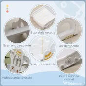 AIYAPLAY Tobogan pentru Copii 18-36 Luni cu Tematică Spațială Gri și Alb