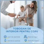 AIYAPLAY Tobogan pentru Copii 18-36 Luni cu Tematică Spațială Gri și Alb