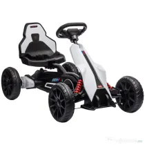 HOMCOM Kart electric pentru copii 12V - Viteză reglabilă 3-5km/h pentru copii de 3-8 ani - scaun reglabil - alb