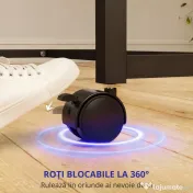 SPORTNOW Masă de Tenis de Masă Pliabilă pentru Interior cu Roți Pivotante, Plasă, Palete și Mingi, Albastră 