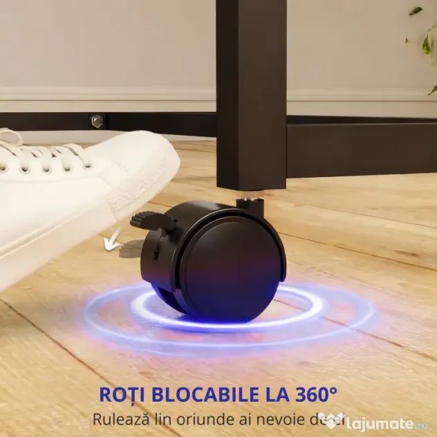 SPORTNOW Masă de Tenis de Masă Pliabilă pentru Interior cu Roți Pivotante, Plasă, Palete și Mingi, Albastră