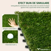 Outsunny Dale pentru Gradina cu Iarba Sintetica 30x30cm 10 Bucati, Gazon Artificial Realist, Verde 