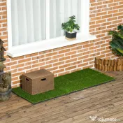 Outsunny Dale pentru Gradina cu Iarba Sintetica 30x30cm 10 Bucati, Gazon Artificial Realist, Verde 