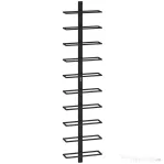 HOMCOM Suport de sticle de perete cu 10 rafturi din oțel, negru, pentru 10 sticle, 27x10x116 cm