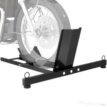 HOMCOM Suport Blocator Roată Moto cu Suport Reglabil, Capacitate de 816,5 kg,  Ø34-84 cm, Negru