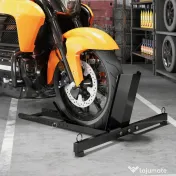 HOMCOM Suport Blocator Roată Moto cu Suport Reglabil, Capacitate de 816,5 kg,  Ø34-84 cm, Negru 