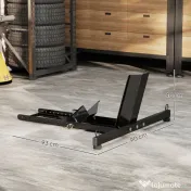 HOMCOM Suport Blocator Roată Moto cu Suport Reglabil, Capacitate de 816,5 kg,  Ø34-84 cm, Negru 