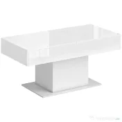 HOMCOM Măsuță de Cafea Extensibilă cu Compartiment Ascuns Modern, 108-178.5x53x49 cm, Alb Lucios