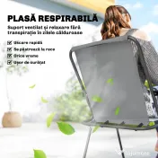 Outsunny Set de Masă de Grădină 8 Piese cu Umbrelă, Set Mobilier Grădină cu 6 Scaune Pliabile, Masă din Sticlă Temperată și Umbrelă pentru Terasă, Gri 