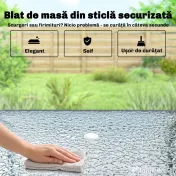 Outsunny Set de Masă de Grădină 8 Piese cu Umbrelă, Set Mobilier Grădină cu 6 Scaune Pliabile, Masă din Sticlă Temperată și Umbrelă pentru Terasă, Gri 