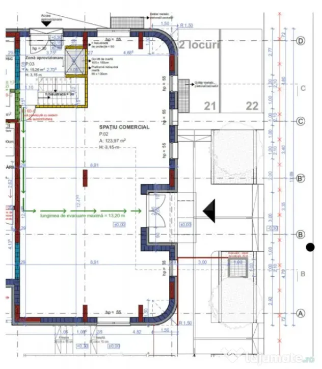 Spațiu comercial premium | 123,97 mp | Vitrină | Parcare p