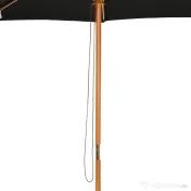 Outsunny Umbrelă de Grădină 3 m cu Stâlp din Lemn, 8 Spițe și Acoperire din Poliester, Neagră