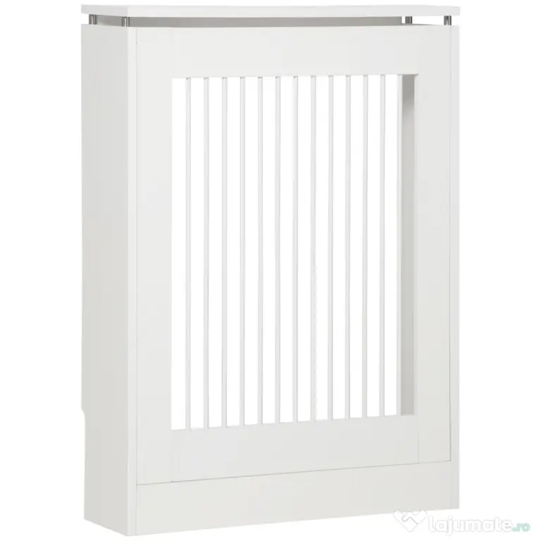 HOMCOM Capac pentru radiator modern din MDF si otel, 60x18x84cm, alb