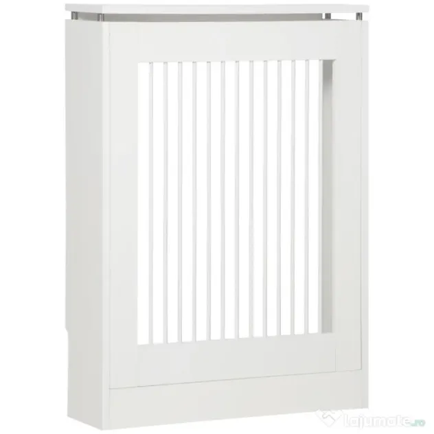 HOMCOM Capac pentru radiator modern din MDF si otel, 60x18x84cm, alb