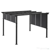 Outsunny Pergolă Gazebo 3x3,5 m cu 3 Acoperișuri Reglabile din Oțel și Poliester Anti-UV, Gri