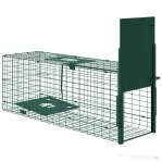 Outsunny Cușcă Capcană pentru Animale Mici cu O Ușă și Mâner, 80x25x30 cm, Verde Închis