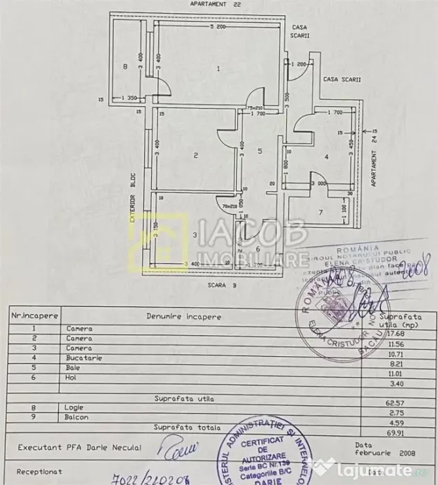 Apartament cu 3 camere decomandate, strada Alecu Russo Bacau