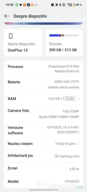 OnePlus 13 Midnight Ocean 16GB RAM / 512GB | Factură, Garanție Aprilie 2027 