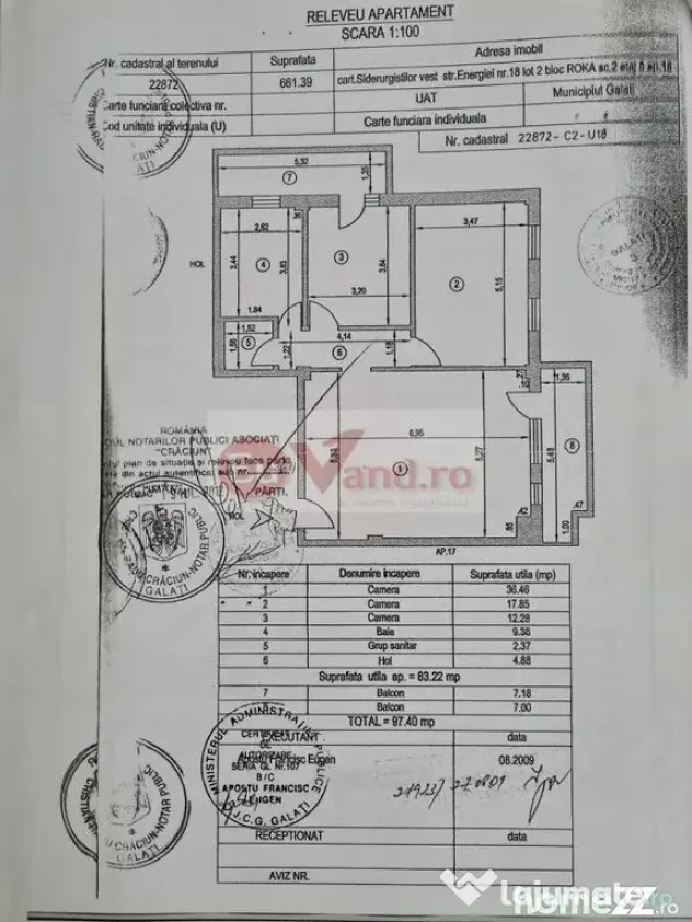 De vanzare apartament cu 3 camere, General, etaj 5/5 cu lift, bloc nou - Galati (Galati)