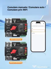 ATS Comutator automat manual panouri fotovoltaice Generator WIFI 125A 