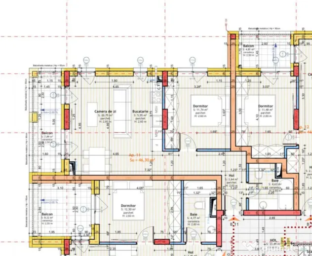 Apartament de 2 camere, finisat, 46,5 mp utili, in zona Tine