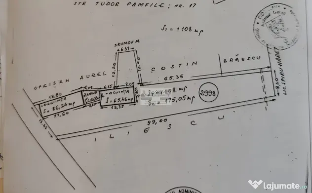 Teren si casa de caramida str Tudor Pamfile / Tecuci