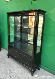Vitrina Vintage Stil Rococo cu rafturi de sticla; Dulap cu etajere; Biblioteca