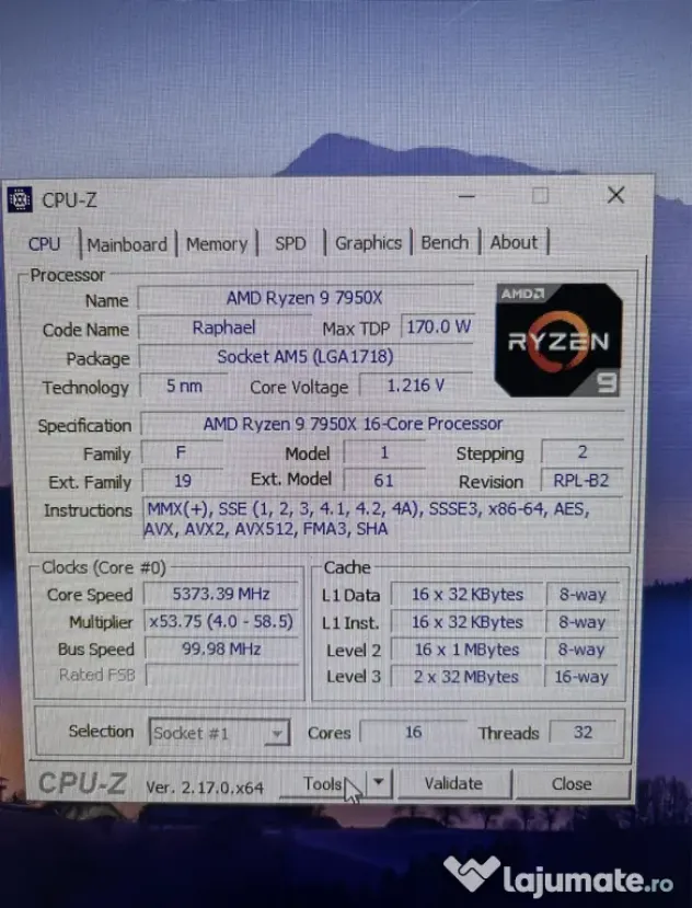 PC gaming/work station Ryzen9, 32GB DDR5, X670P, 1TB stocare