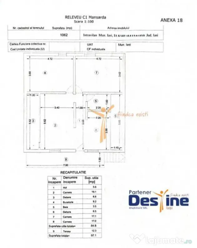 Casă individuală P+M, 164 mp utili + 1062 mp teren, COPOU - Iasi (Iasi)