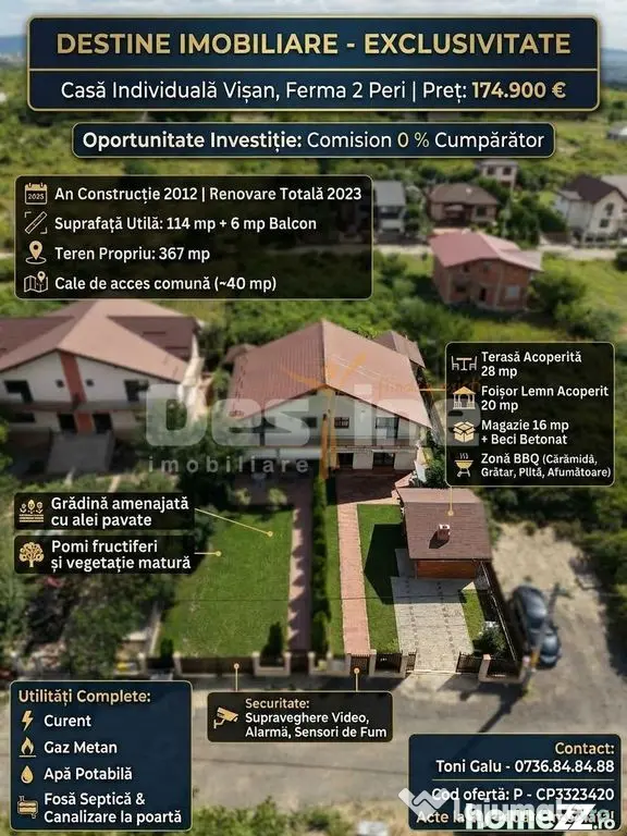 Comision 0% | Casă 3 camere 120 mp cu beci și foișor - Visan (Iasi)