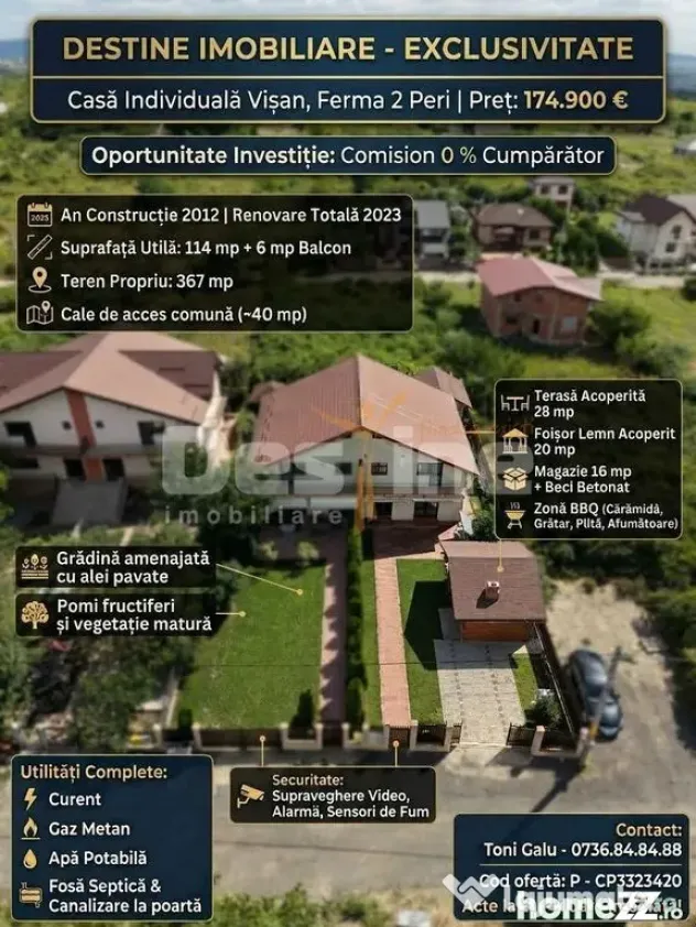 Comision 0% | Casă Decomandată Vișan – Cu Terasă & Foișor - Visan (Iasi)