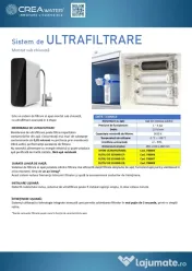 CREAwater Sistem de Ultrafiltrare Apa de Baut montat sub chiuveta import Italia 