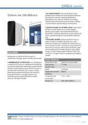 CREAwater Sistem de Ultrafiltrare Apa de Baut montat sub chiuveta import Italia 