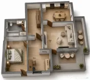 Apartament de vânzare în Green Residence 2 camere, 63,60 m 