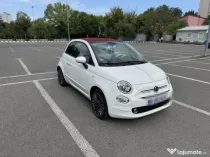 Vând Fiat 500C Cabrio – alb cu acoperiș decapotabil roșu, 72000 km, automat